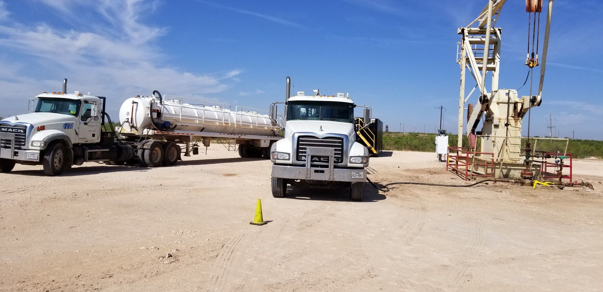 OilRecon USA treatment trucks deployed at Permian Basin wellsite
